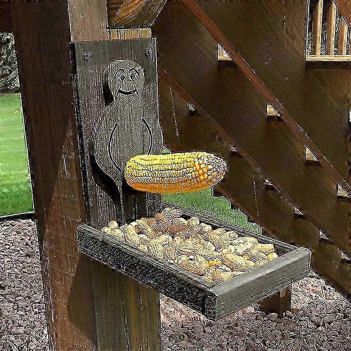 Wooden Squirrel Feeder for Trees - Funny Garden Decor Gift for Squirrel Lovers