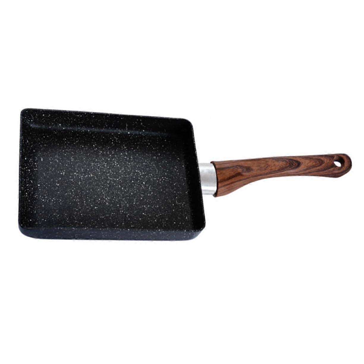 1pc Square Nonstick Omelette Pan with Wooden Handle for All Stoves
