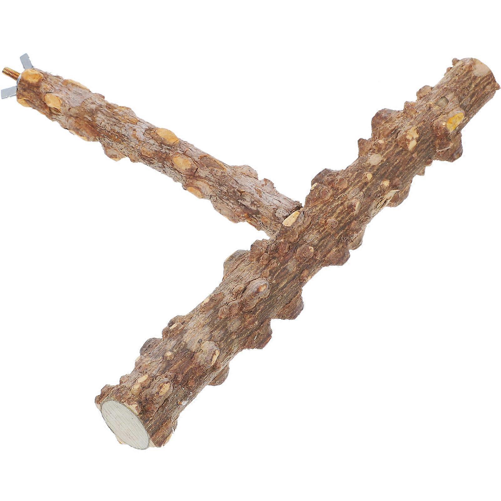 Wooden Bird Perch for Parakeets Light Brown Toy for Playing Sturdy and Durable Wood