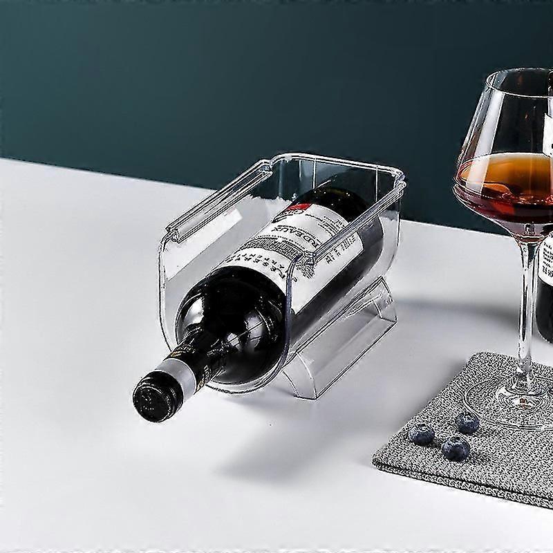 Stackable Plastic Wine Rack for Refrigerator, Clear Drink Storage Shelf