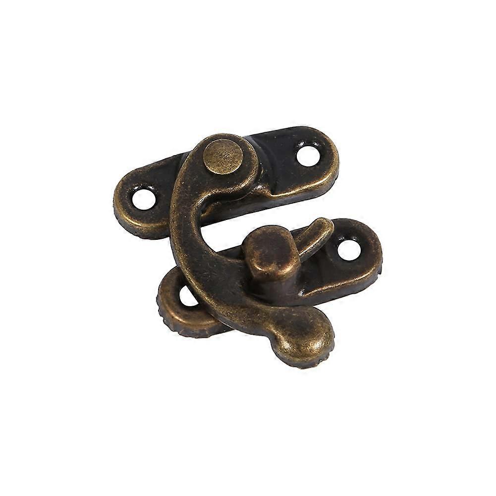 Antique Decorative Hasp Pack of 12 Vintage Quick Lock Right Latch Hooks with Screws for Chests Wine Boxes Dark Bronze