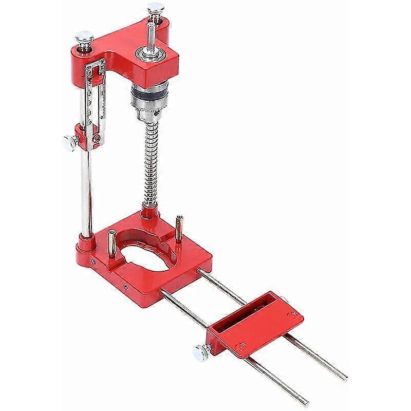 Drill Bit Locator Draagbare Drill Tool Guide Precision Drill Bit Locator Steel Carpenter Model Houtbewerkingsgereedschap (rood)