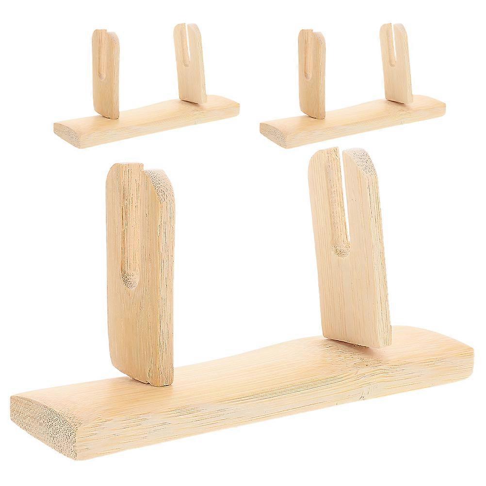 Elegant Japanese Folding Fan Stand Wooden Display Rack for Home Office Desktop Storage 3Pcs