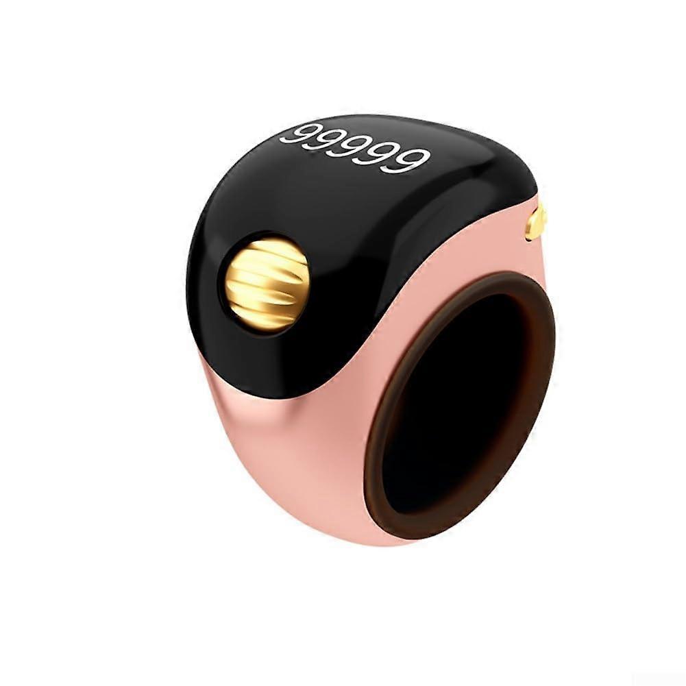 Portable Smart Digital Tally Counter Ring Designed for Prayer Reminders (Pink)