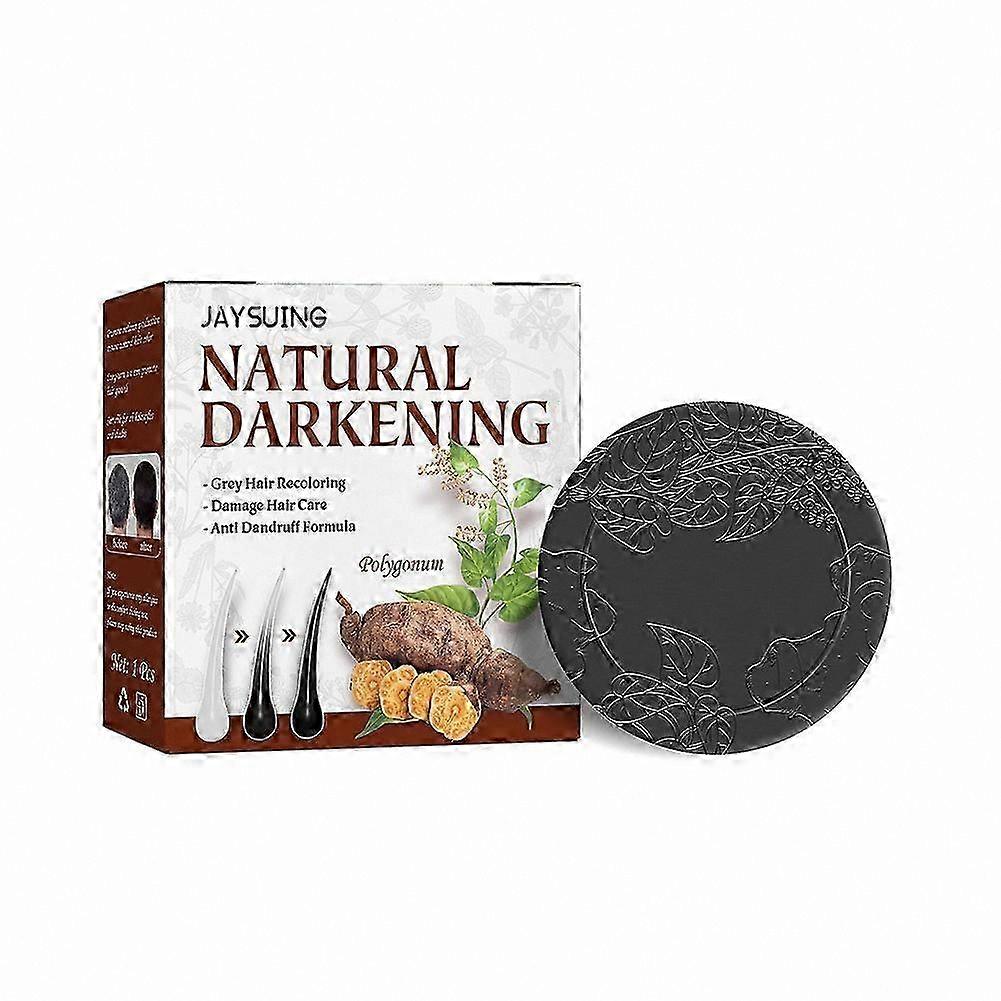Darkening Shampoo Bar for Gray Hair, Natural Hair Soap, 1-3x Use, Gently Colors and Cleans