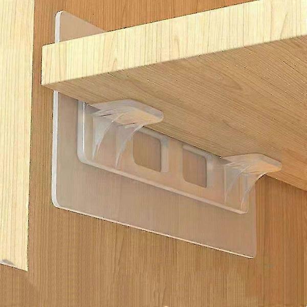 4pcs Wardrobe Traceless Self-Adhesive Layer Support Hole Free Cabinet Partition Layered Draw Support Load-Bearing Holder