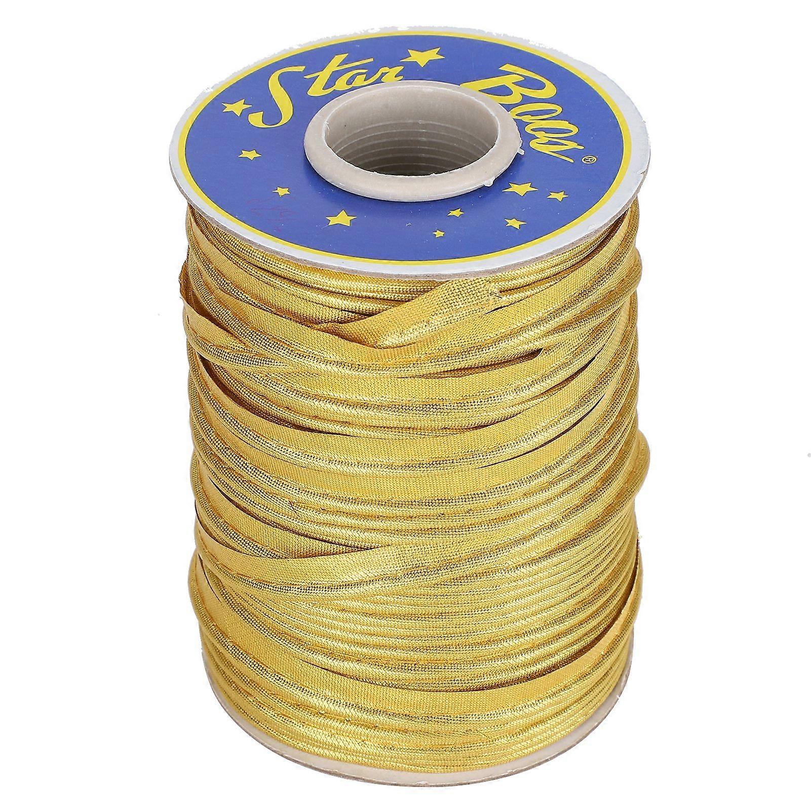 70yd Crafts Edging Braid Piping Bias Tape Trims 1cm Width for Sewing Seaming Binding StitchingGold