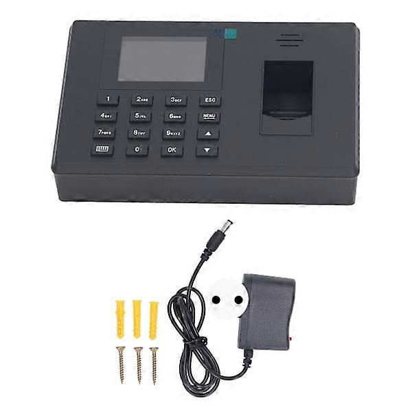 Fingerprint Attendance Machine 360 Degree Fingerprint Recognition Voice Prompt Office Employee Time Clock 100‑240V EU Plug