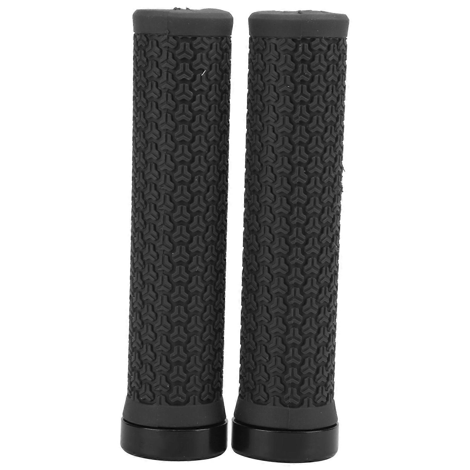 ZTTO Mountain Bike Handlebar Single Locking Grips Bicycle Shock Absorbing Rubber GripsBlack