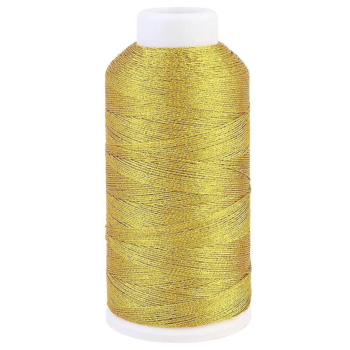 Spools of 6 Strands Line Sewing Threads Bright Color Threads for Quilting Jewelry Beading Drapery (Golden)