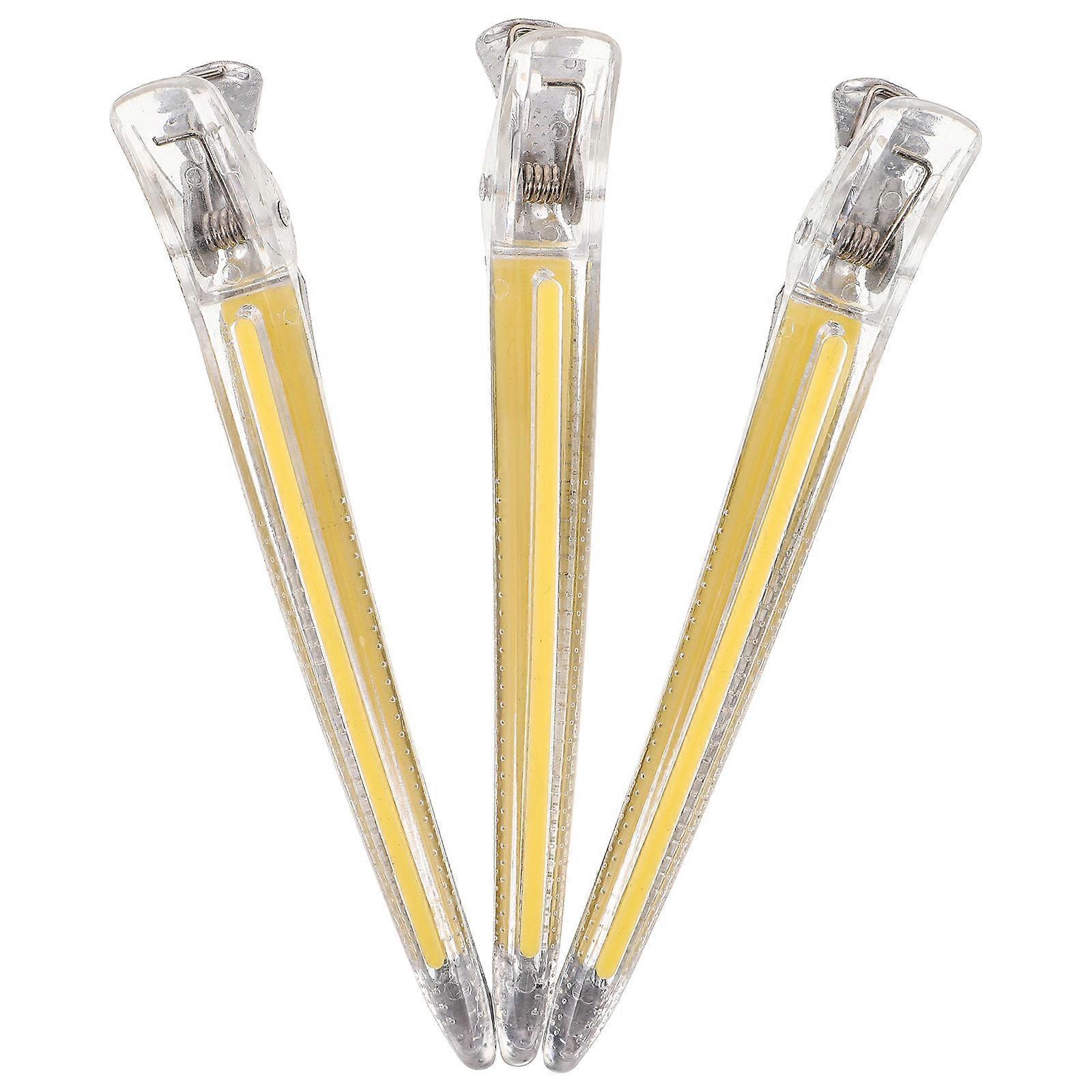 Yellow Hair Clips for Hair Styling with 3Pcs Durable Plastic Clippers