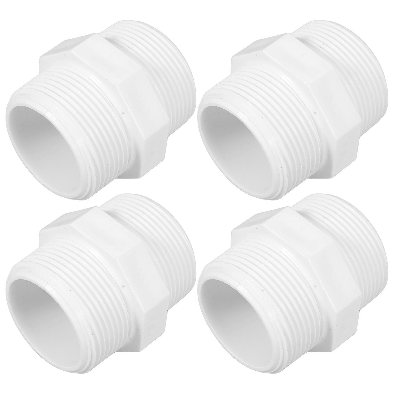 Water Pipe Coupling PVC Pipe Fitting Thread Adapter Connector 4Pcs for Garden Hose