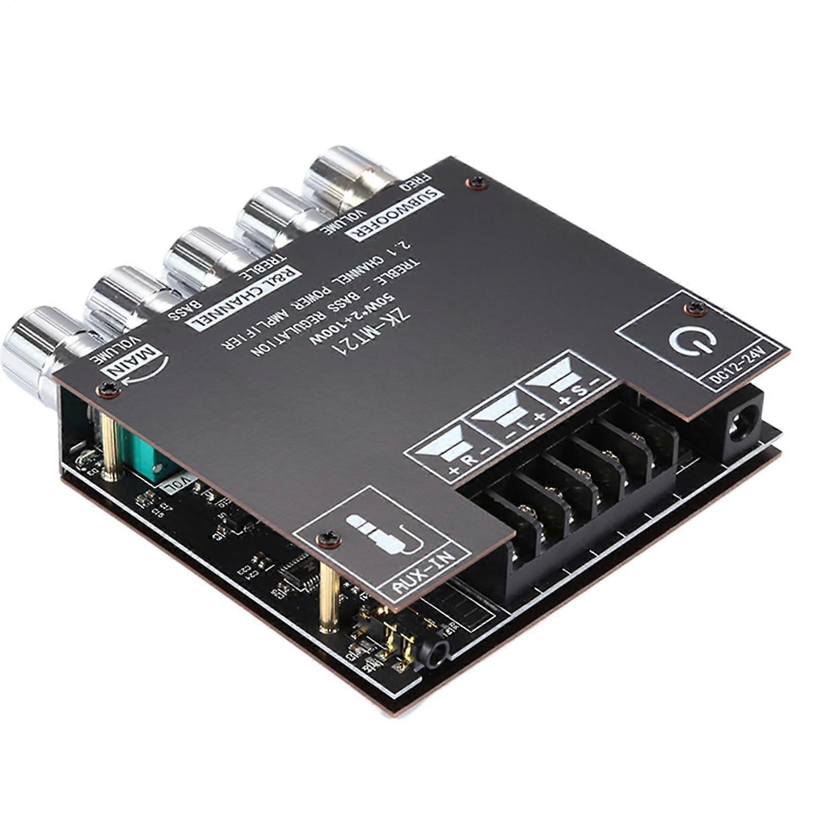 Wireless Audio Amplifier Module 2.1 Channel Stereo, 100W Subwoofer, Wireless Receiver for Live Sound, Outdoor Events