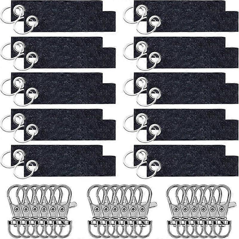 20PCS DIY Key Fobs Felt with 20PCS Lobster Hook Swivel Carabiner Hook Key Ring Writeable Key Ring P