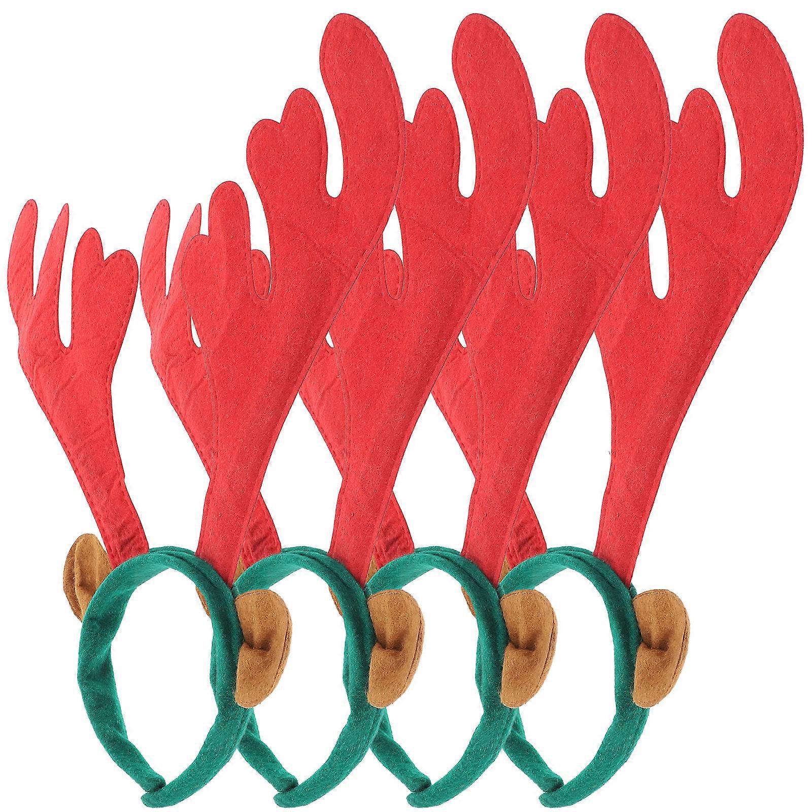 Antler Modeling Headband for Decoration 4Pcs Xmas Plush Headband Set