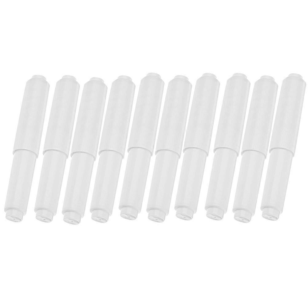 Universal Fit Toilet Paper Roller Replacement Rod For Bathroom Use 10Pcs White Spring Loaded Plastic Holder