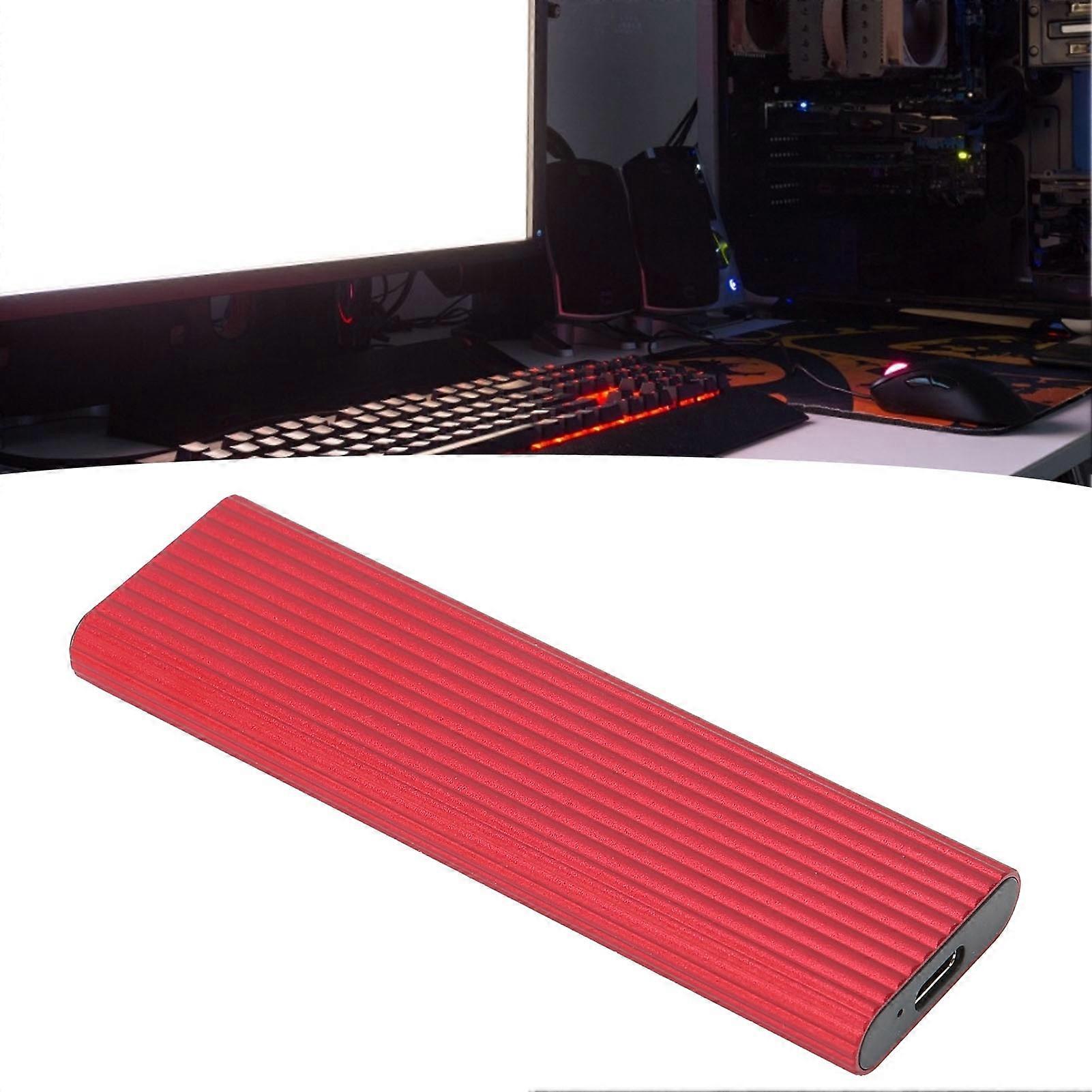 M.2 NGFF SATA SSD Enclosure RTL9210 2TB 2230-2280 Red USB-C
