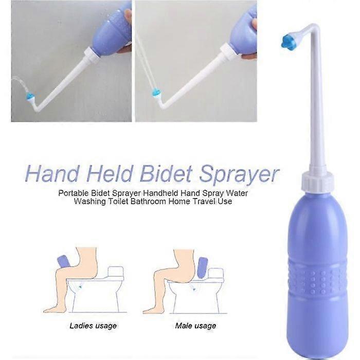 Portable Manual Bidet Sprayer - Light Blue - 620ml - Plastic Material - ZOO