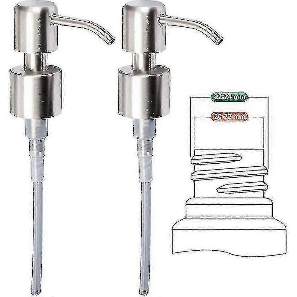 مضخة بديلة لموزع الصابون السائل - ستانلس ستيل، مطلي بالنحى من الستانلس ستيل، 2 قطعة - 24 مم