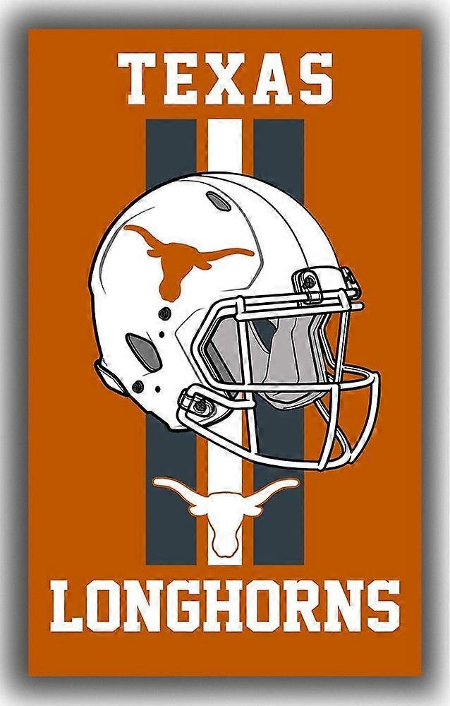 Texas Football Team Einprägsame Flagge Longhorns Helm Fan Form 042