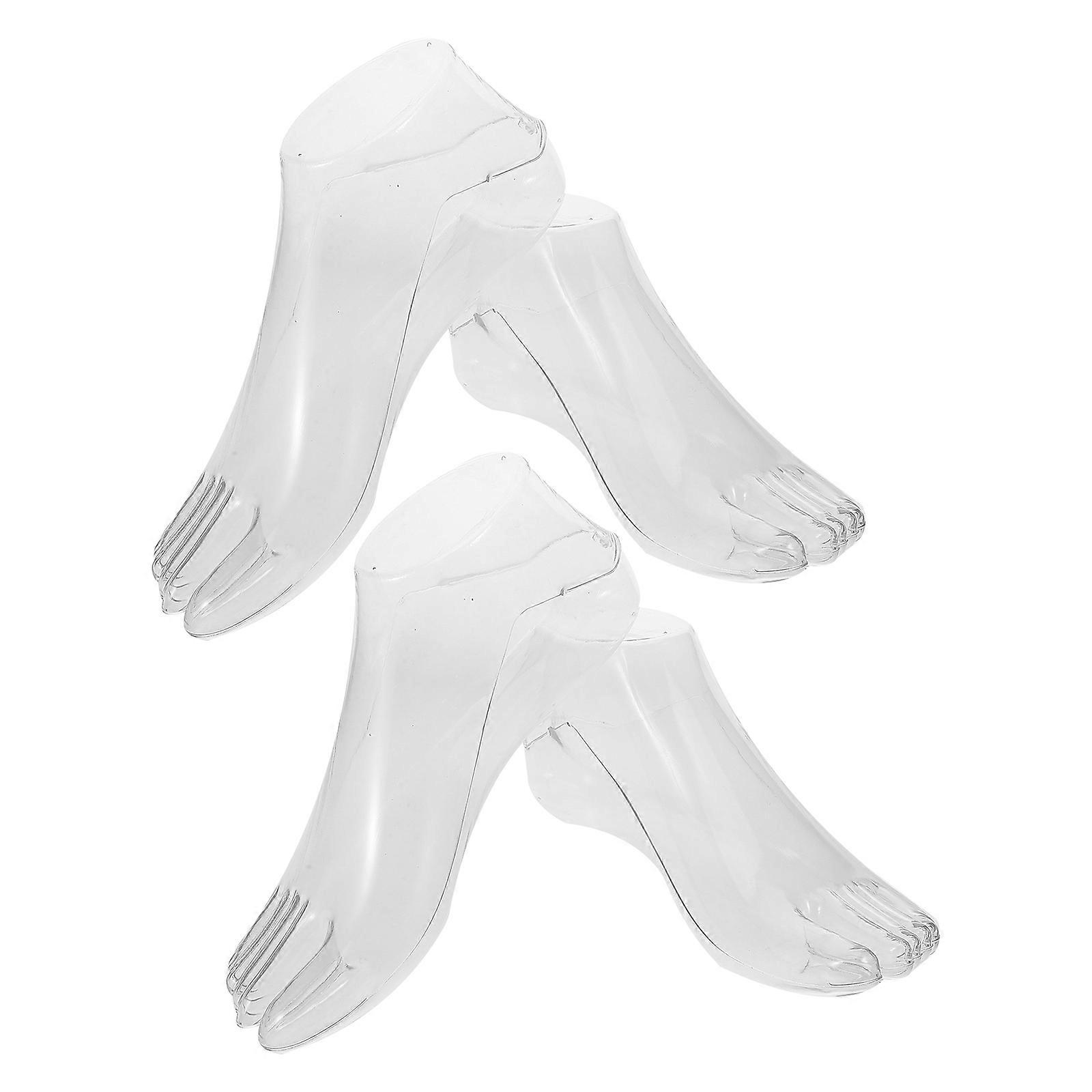 Foot Model Sock Display Holder for Display Use 10Pairs Clear Plastic