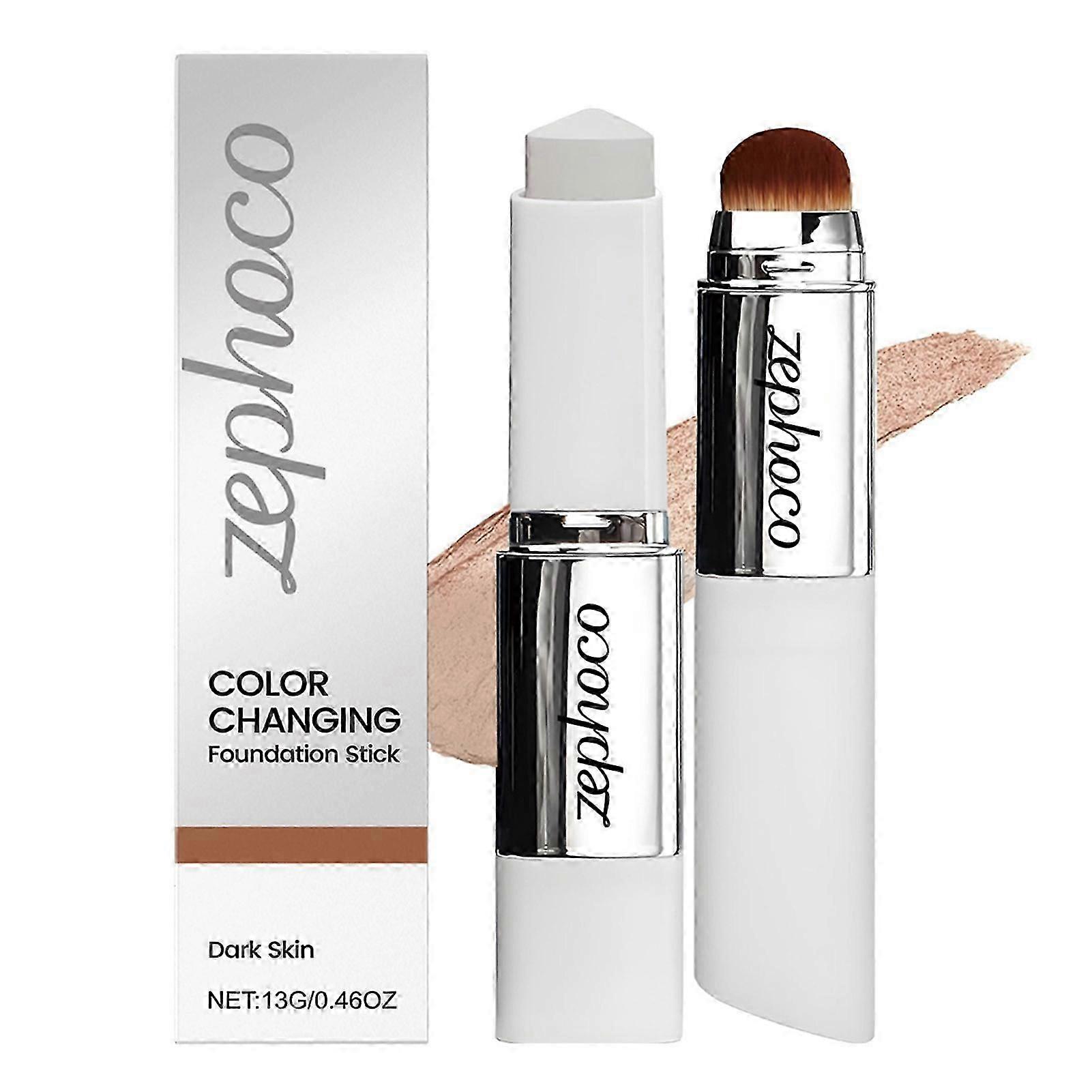 suitable for Cover Cream Stick - Color-Changing Foundation Stick with Brush- Medium to Full Coverage Dewy Finish Base Makeup - Dual-Ended with Detacha