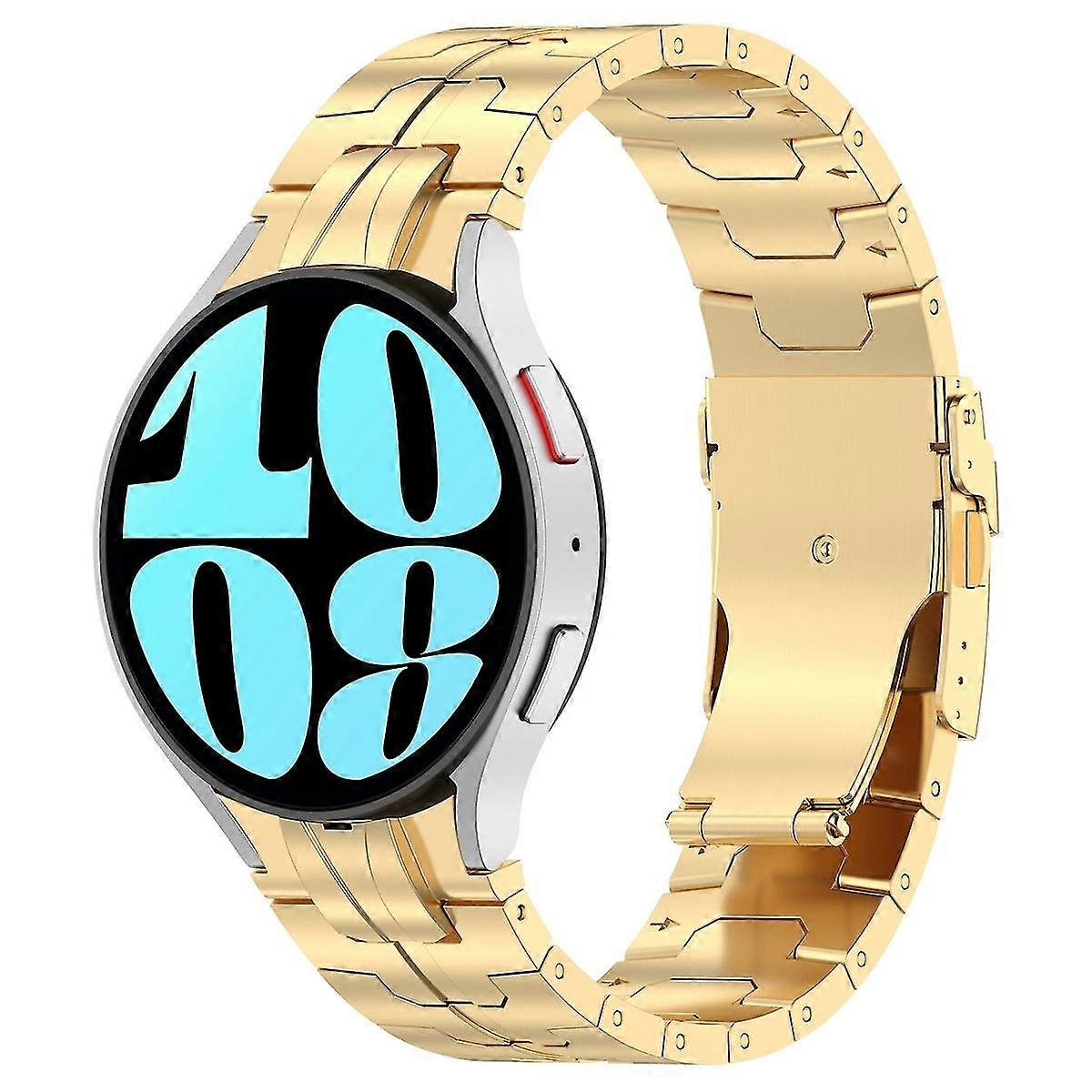 Button Metal Watch Band Compatible with Samsung Watch 6/6 Classic 20mm Adjustable