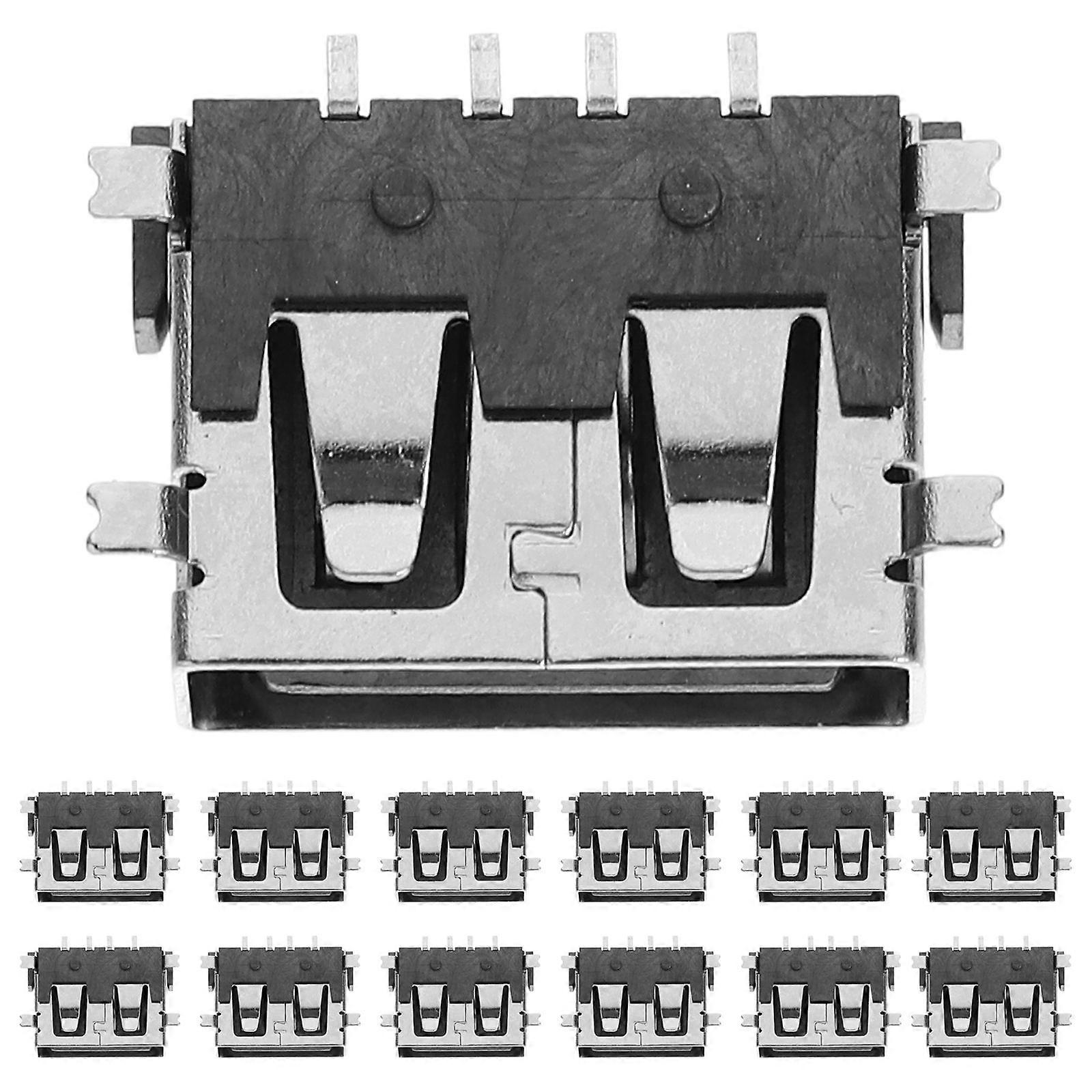 USB Female Connector USB Female Socket for Tablets Silver Zinc Alloy Abs Providing Plug and Unplug Convenience 100Set