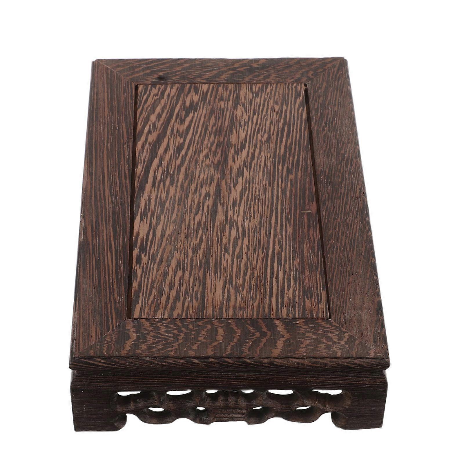 Wood Display Pedestal Handcrafted for Stone Bonsai 5Pcs Light Brown Wooden Base