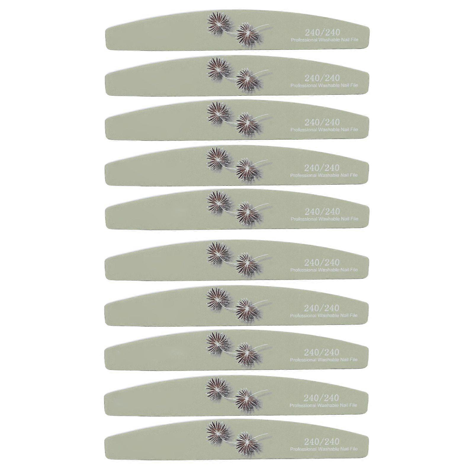 10pcs Nail File Professional Portable Washable Reusable Double Sided Nail Buffer File Manicure Tool