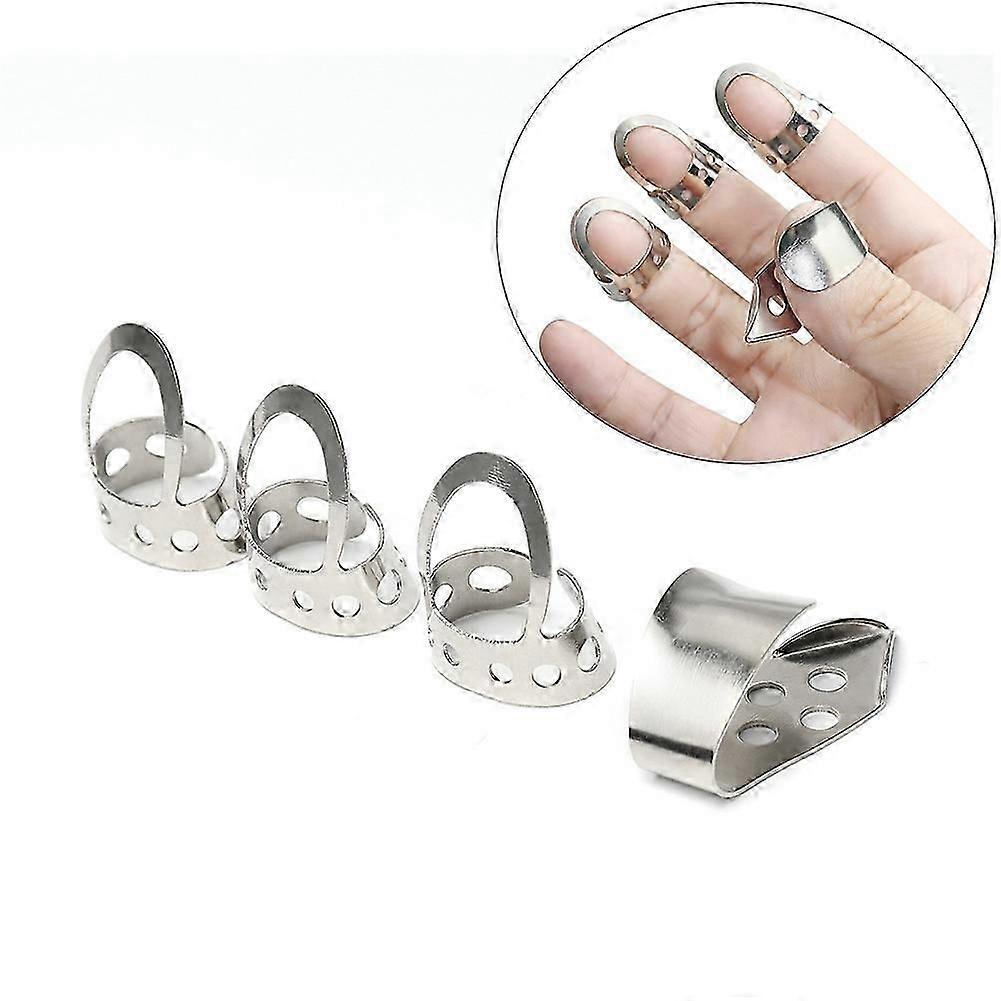 4szt Tone Deaf Music Metalowe Finger Picks Regulowane Fingerstyle Picks Gitara akustyczna Banjo Pick Części instrumentów muzycznych