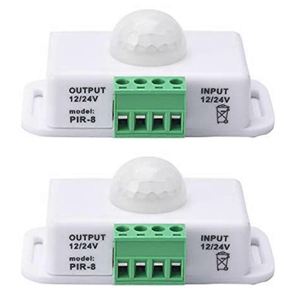 2X PIR Infrared Motion Sensor Detector, DC 12V-24V Strip Light Motion Sensor Switch, for Cupboard Ca