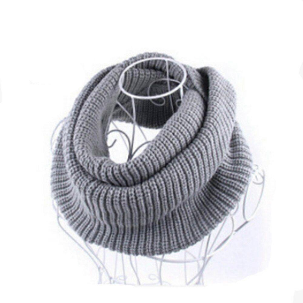 Warm 2 loops cable knit scarf 96cm