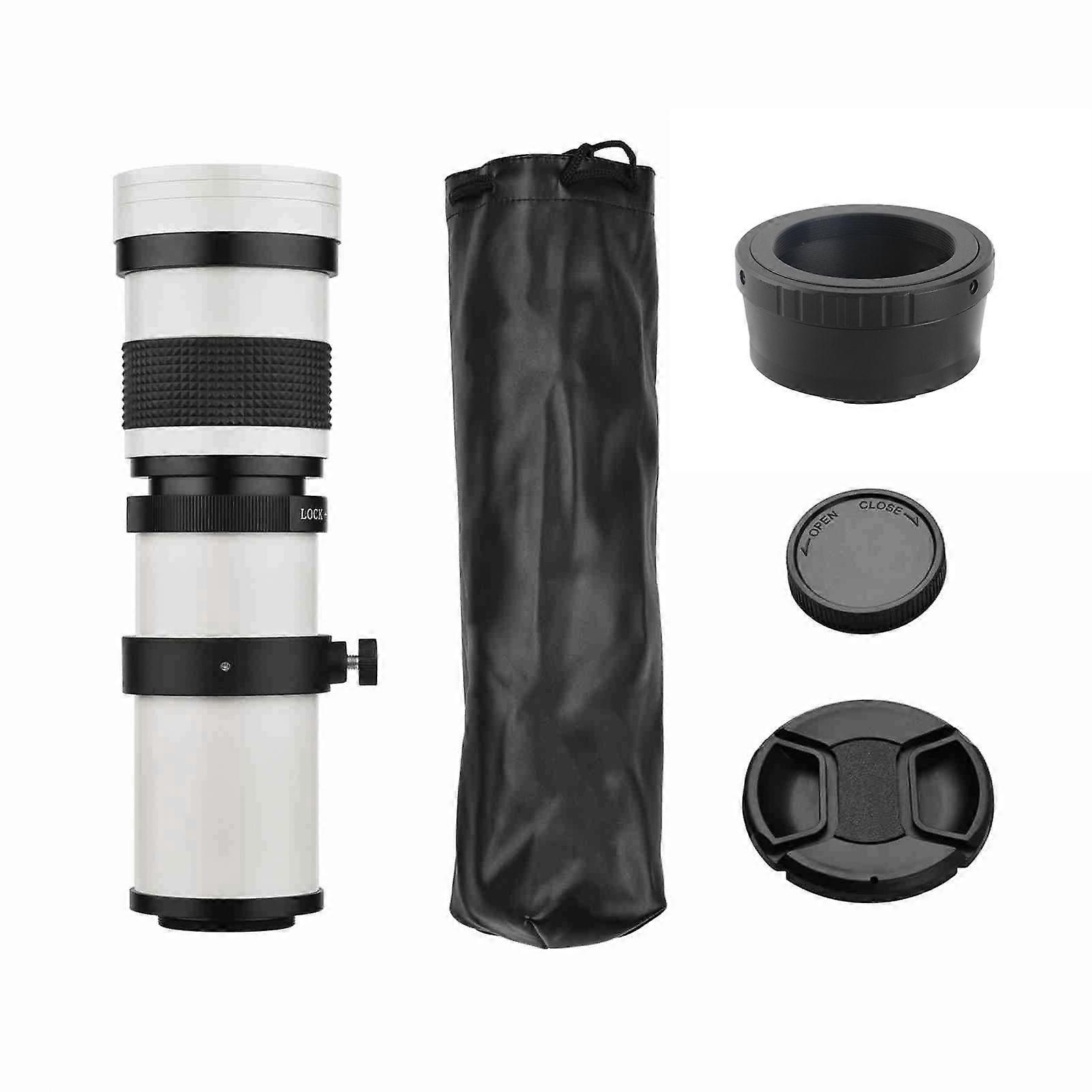 Camera MF Super Telephoto Zoom Lens F/8.3-16 420-800mm T2 Mount with M4/3 Mount Adapter Ring 1/4 Thread Replacement for G9 GH5 II GX7 GX8 GX9 GX850 G9