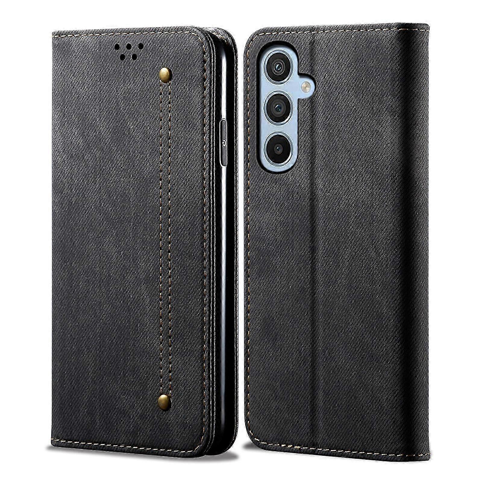 Denim Texture Casual Style Horizontal Flip Leather Case
