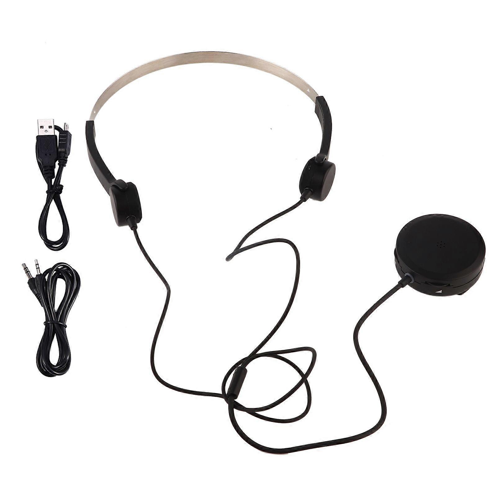 Bone Conduction Headsets Hearing Aids Headphones Audiphone AUX IN for Hearing Difficulties