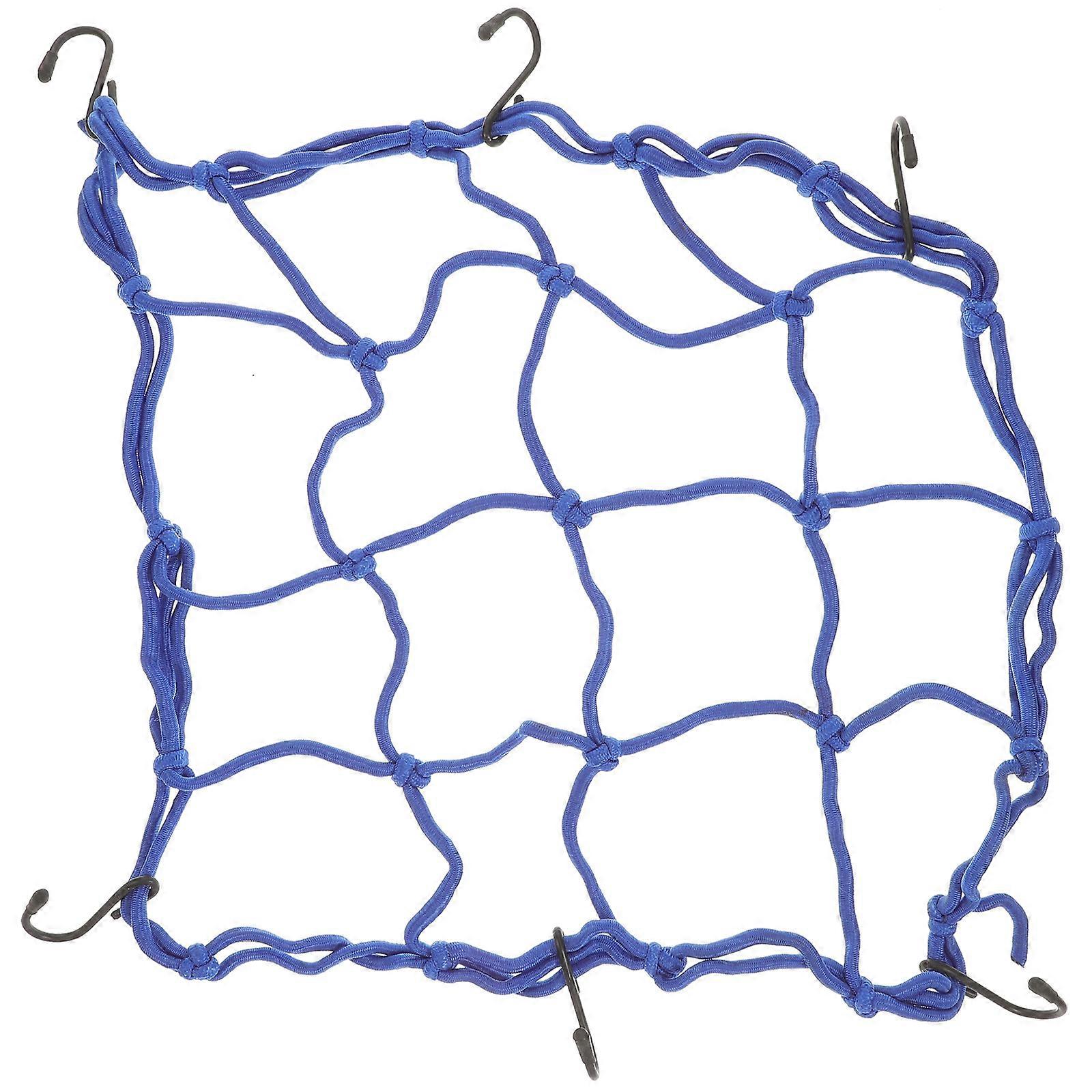 2Pcs Blue Rear Frame Net Cover for Motorcycle Elastic Luggage Use