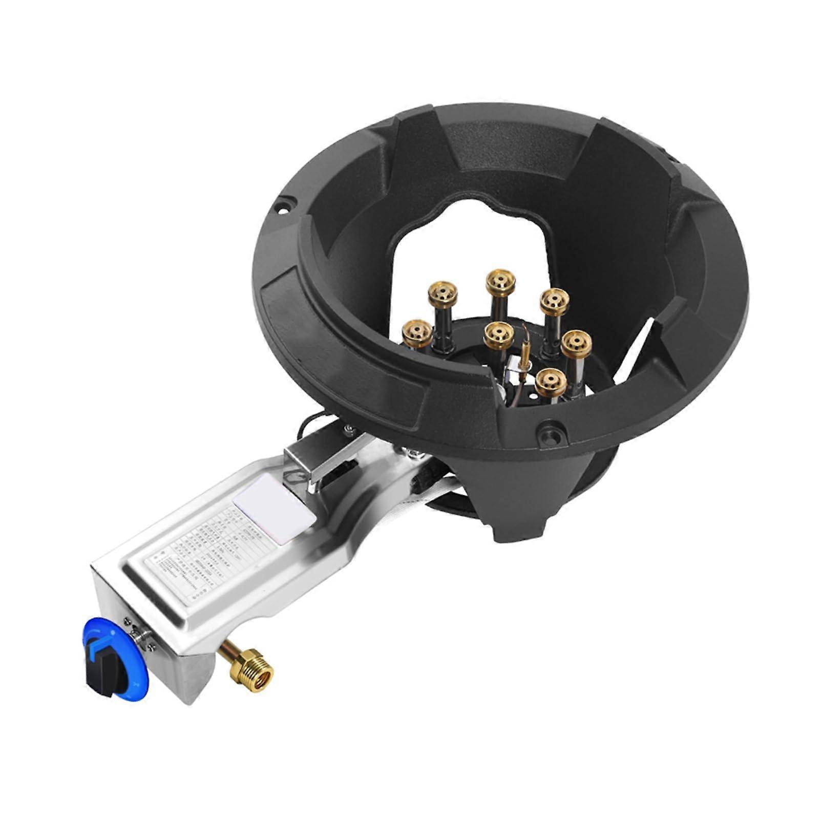 Gas Hob Cooktop 20kW LPG/NG Flameout Protected Single Burner Cast Iron Pot Rack For Caravan Camping NG 38x55x23cm