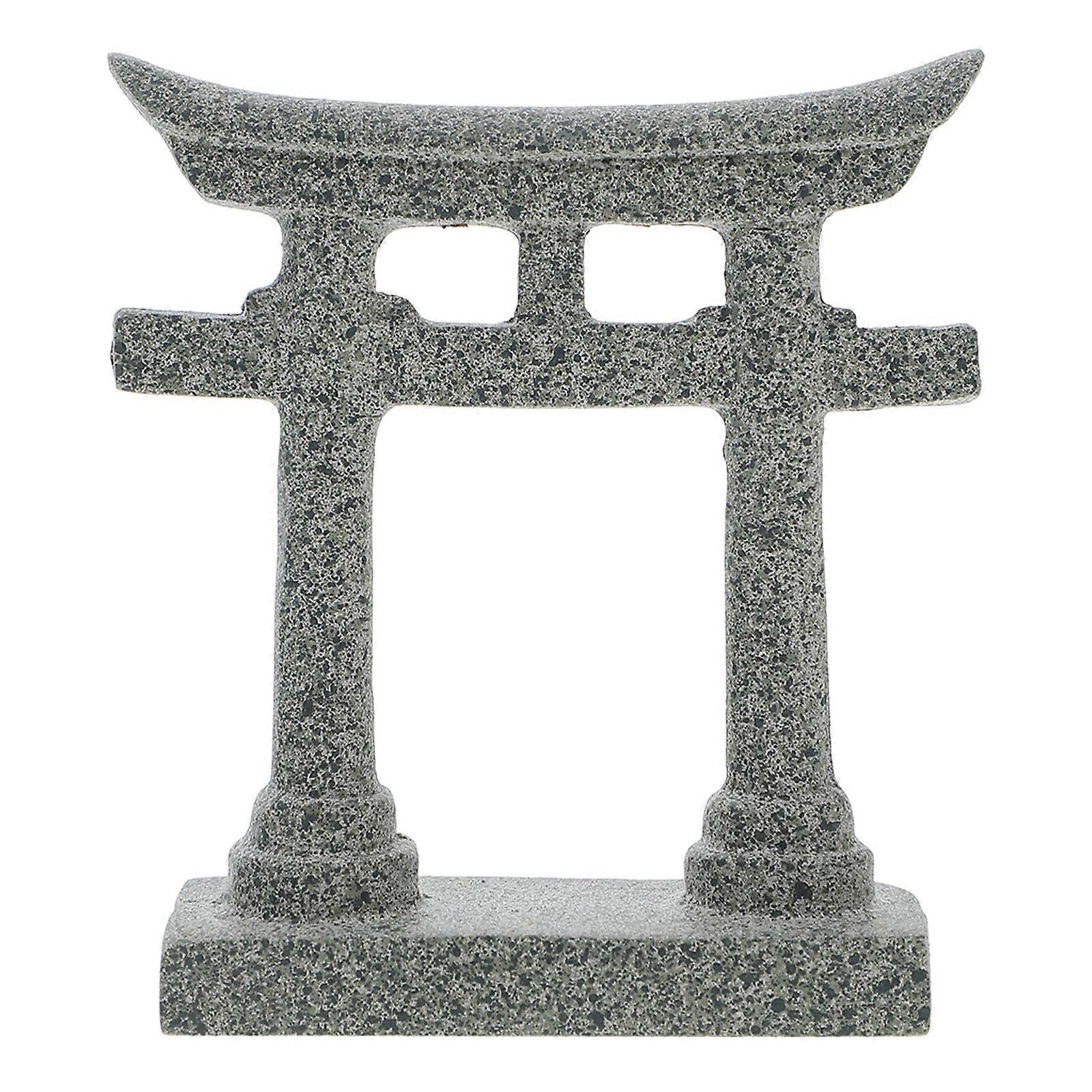 Aquarium Gate Decoration Resin Statue for Fish Tank 5Pcs Grey