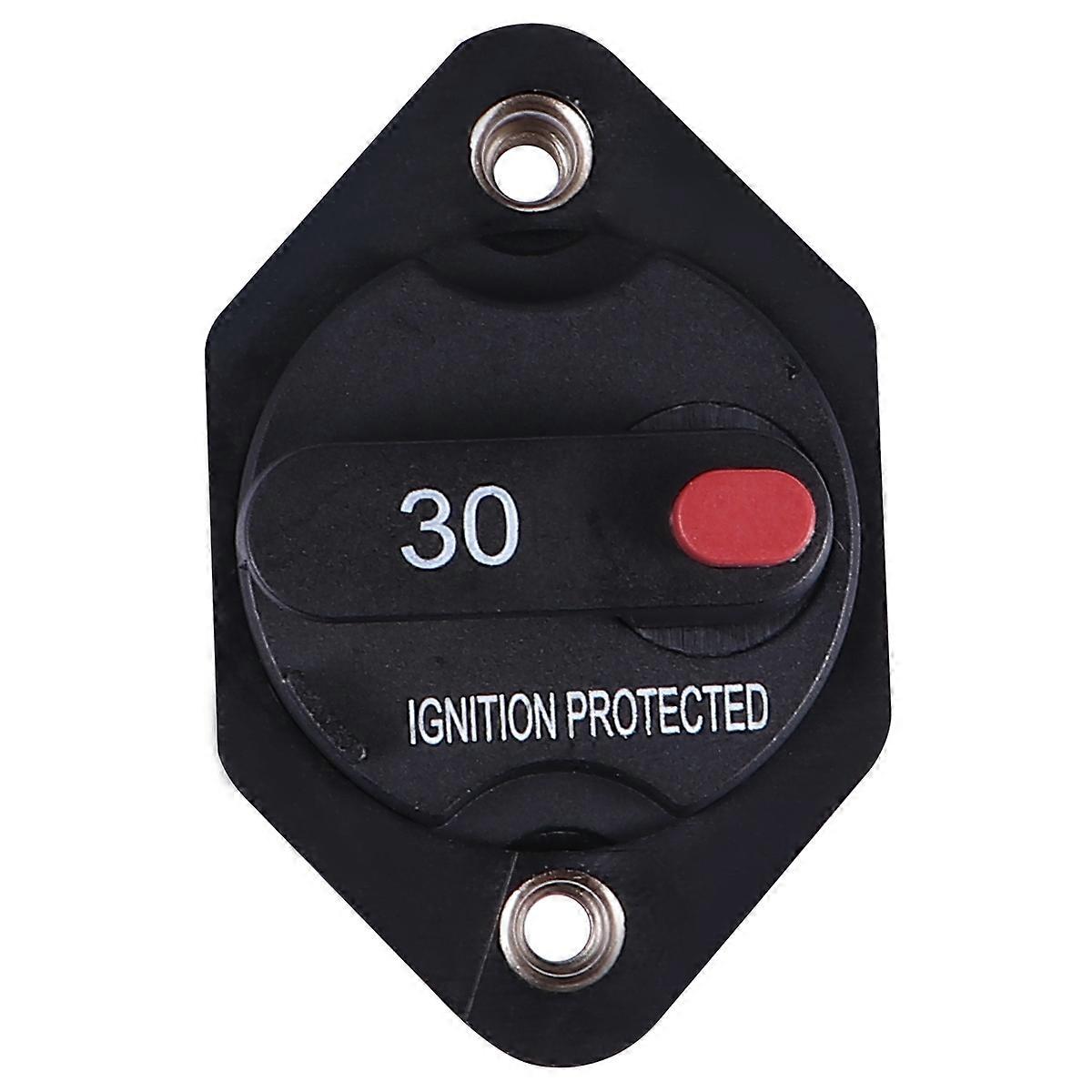 1Pcs 30A Automatic Reset Circuit Breaker For Battery Systems With Overvoltage Protection Black 5.57x3.70cm