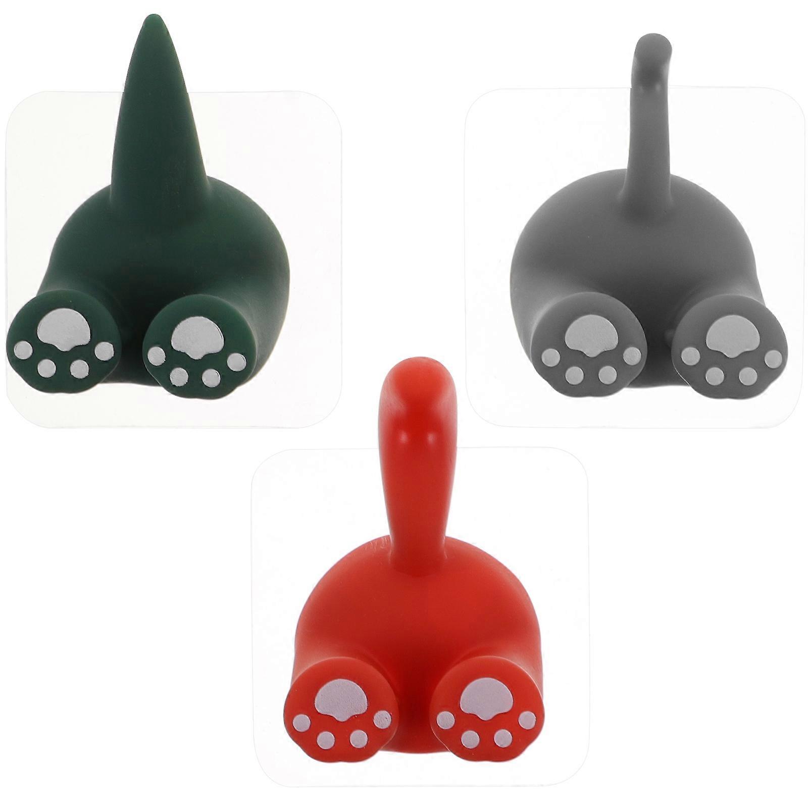 Creative Adhesive Wall Mount Hooks For Families And Homeowners Versatile Wall Storage Solution Assorted Color 6Pcs