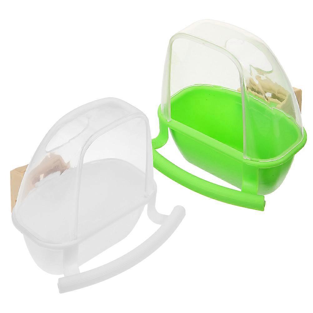 Hanging Storage Bird Cage Feeding Boxes 4 Pcs Perfect For Pet Owners With Design And Rectangular Shape
