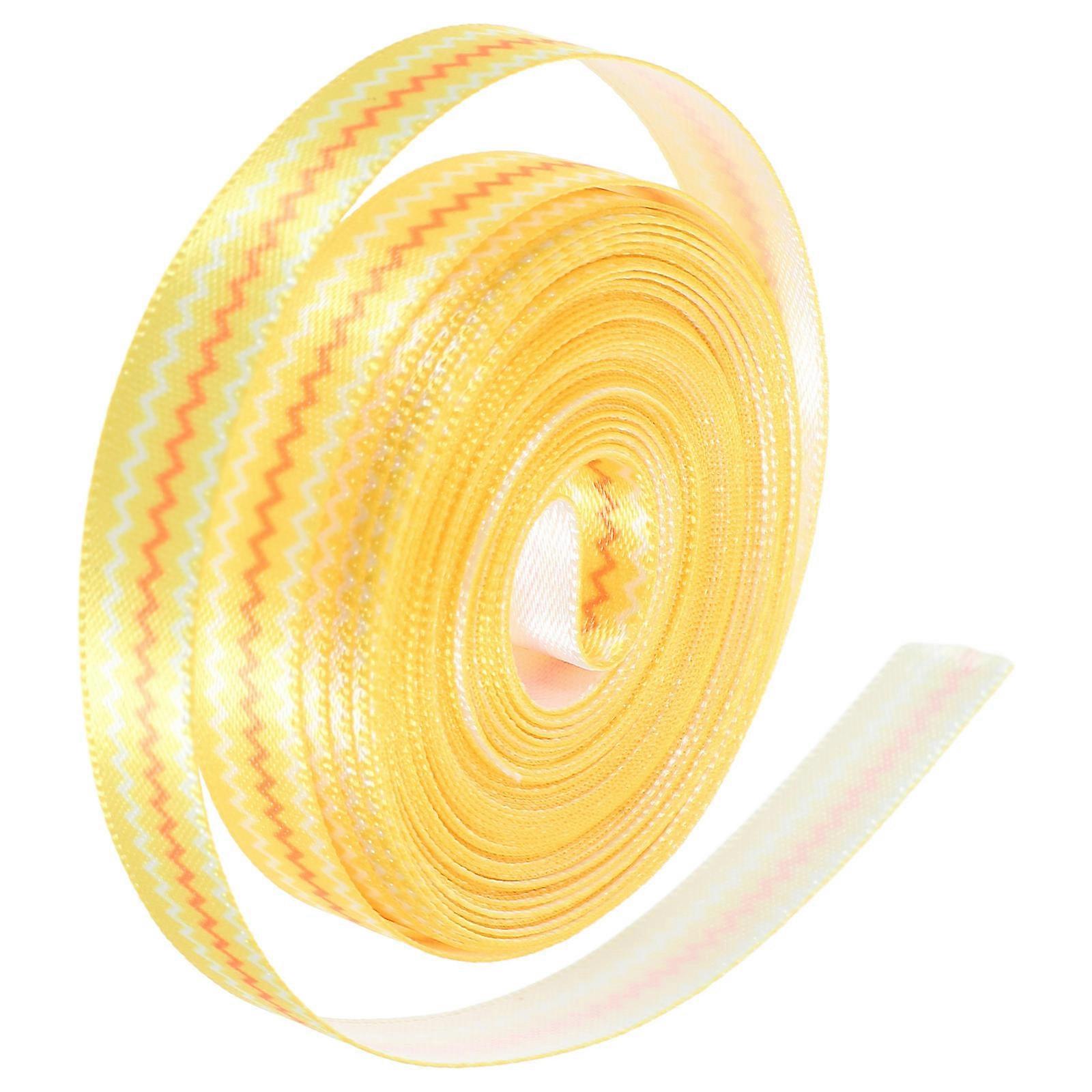 Ribbon for Wrapping 5 Rolls Yellow Polyester DIY Ribbon
