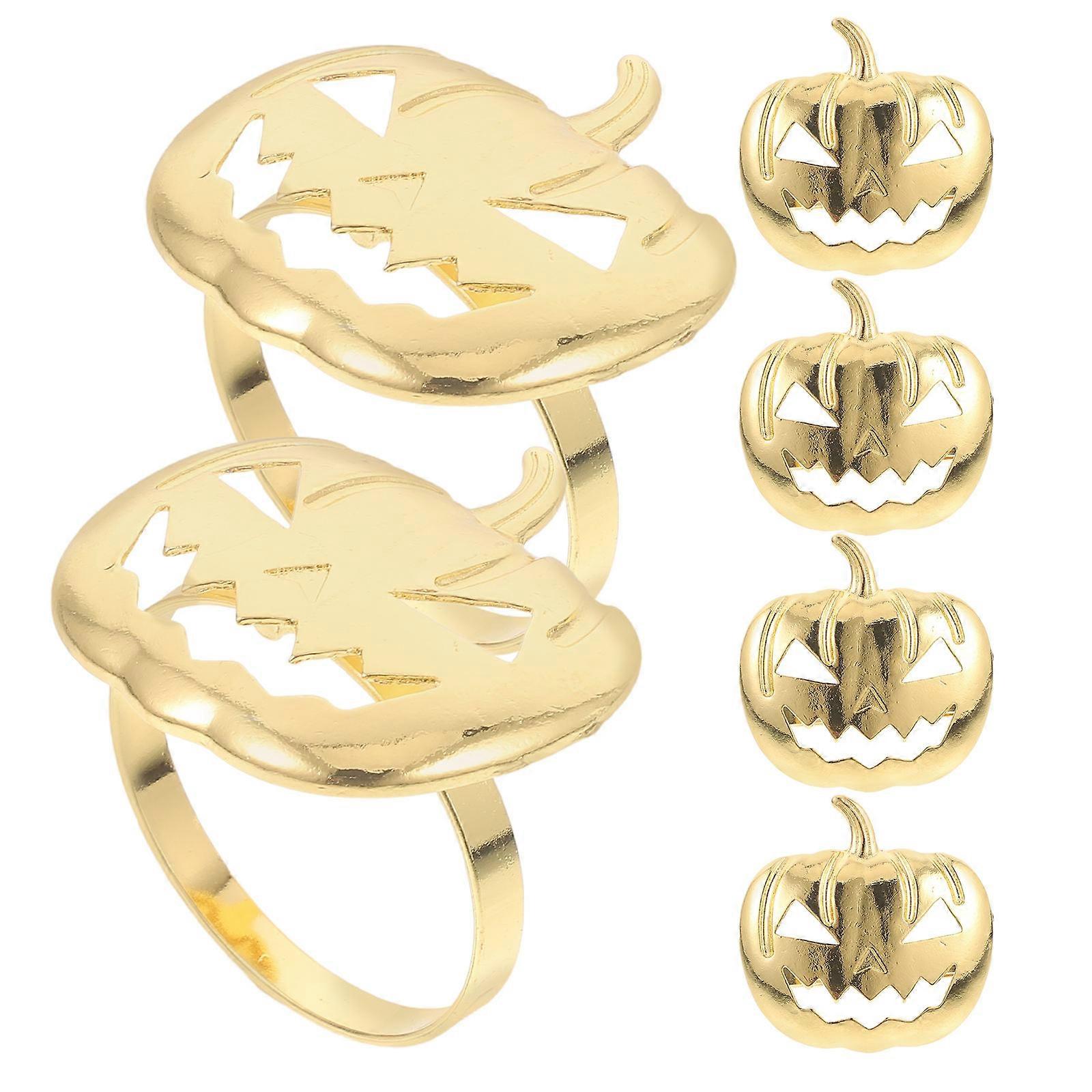 Halloween Napkin Ring for Dining Table Decoration 12Pcs Pumpkin Design