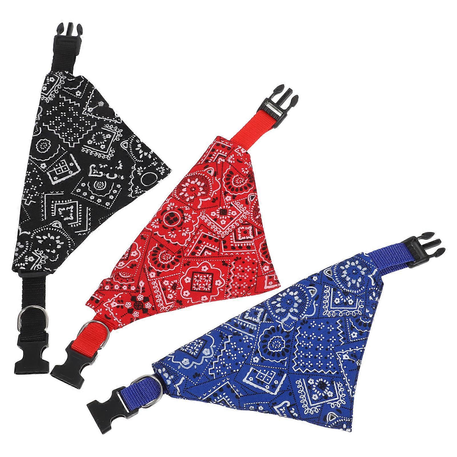 Pet Collar Dog Bandana Collar for Stylish Use 3Pcs Assorted Color Scarf
