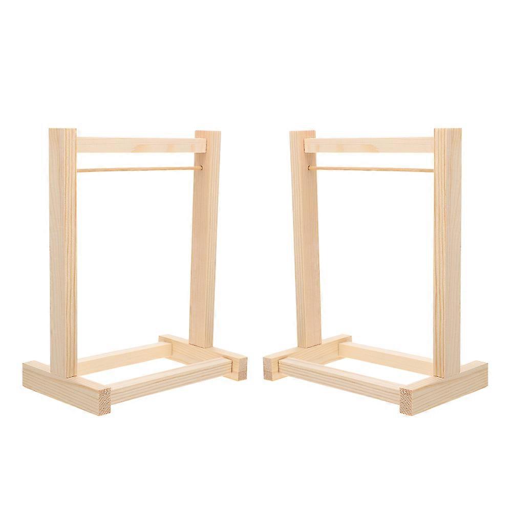 Miniature Doll Clothes Rack for Storage 6Pcs Wooden Dollhouse Shelf