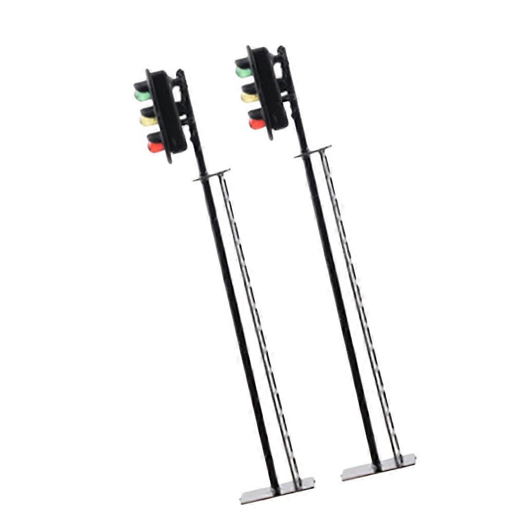 Luminous Signal Light Model 2Pcs Miniature Traffic Lamp Realistic Design For DIY Scene Creation And Model .30X1.30X1.30CM