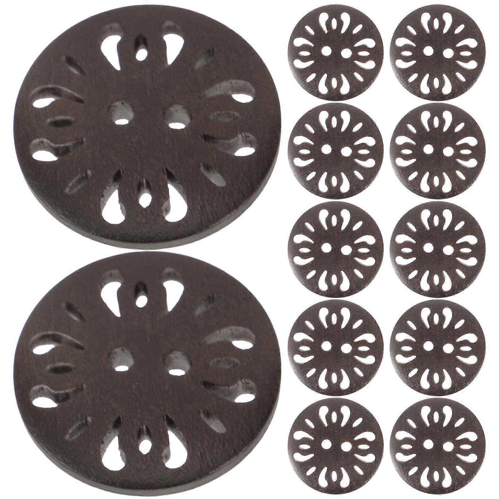 Multipurpose Sewing Buttons Wooden Buttons for Decor 200Pcs in Coffee
