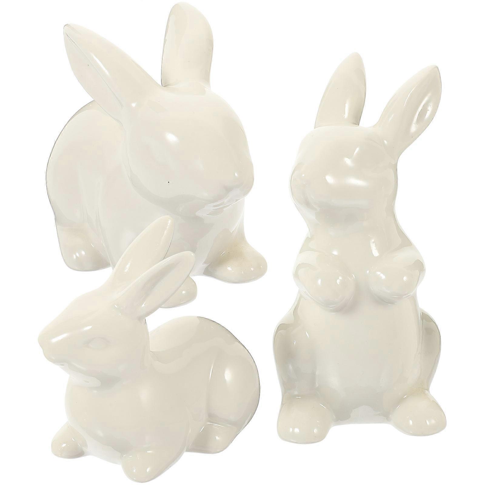 Ceramic Easter Figurine for Decor Including Rabbit Ornaments Set