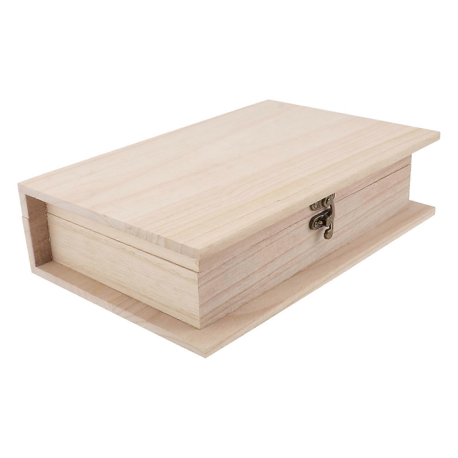Storage File Boxes Wooden Document Storage Container Home Use Khaki 28x18cm File Organization 1Pack